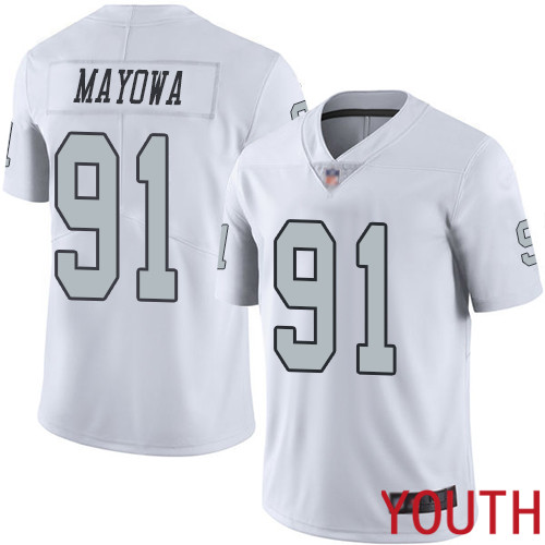 Oakland Raiders Limited White Youth Benson Mayowa Jersey NFL Football 91 Rush Vapor Untouchable Jersey